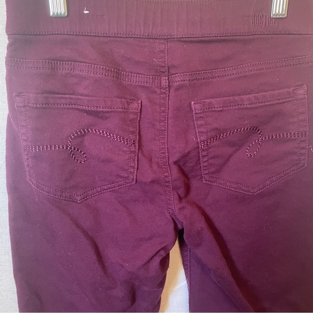 Size 14 Justice Mid Rise Jegging w/ rhinestones on the bottom Third of Pant Leg - Picture 4 of 4